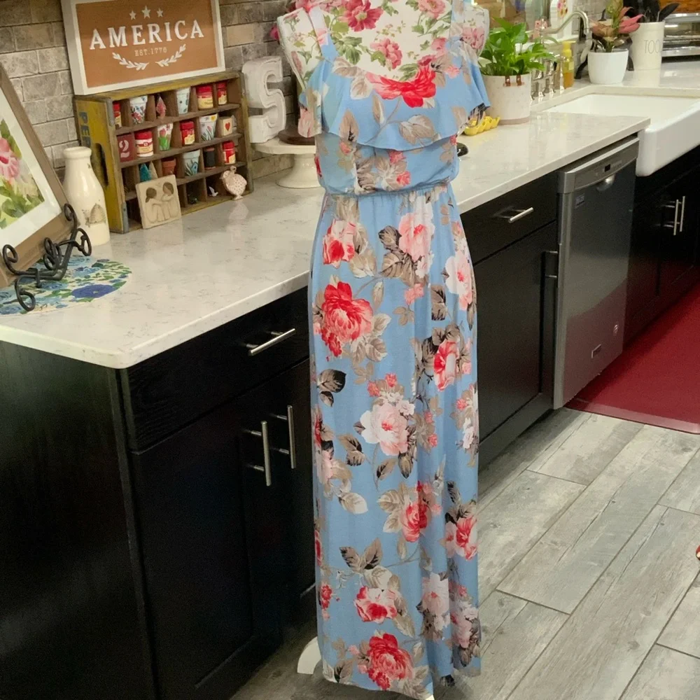 fun red dresses Red Bustier Maxi Dress - Going Out main image 0